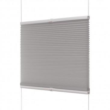 Waben Fenster Plissee grau tageslicht inklusive Premium Klebeträgern